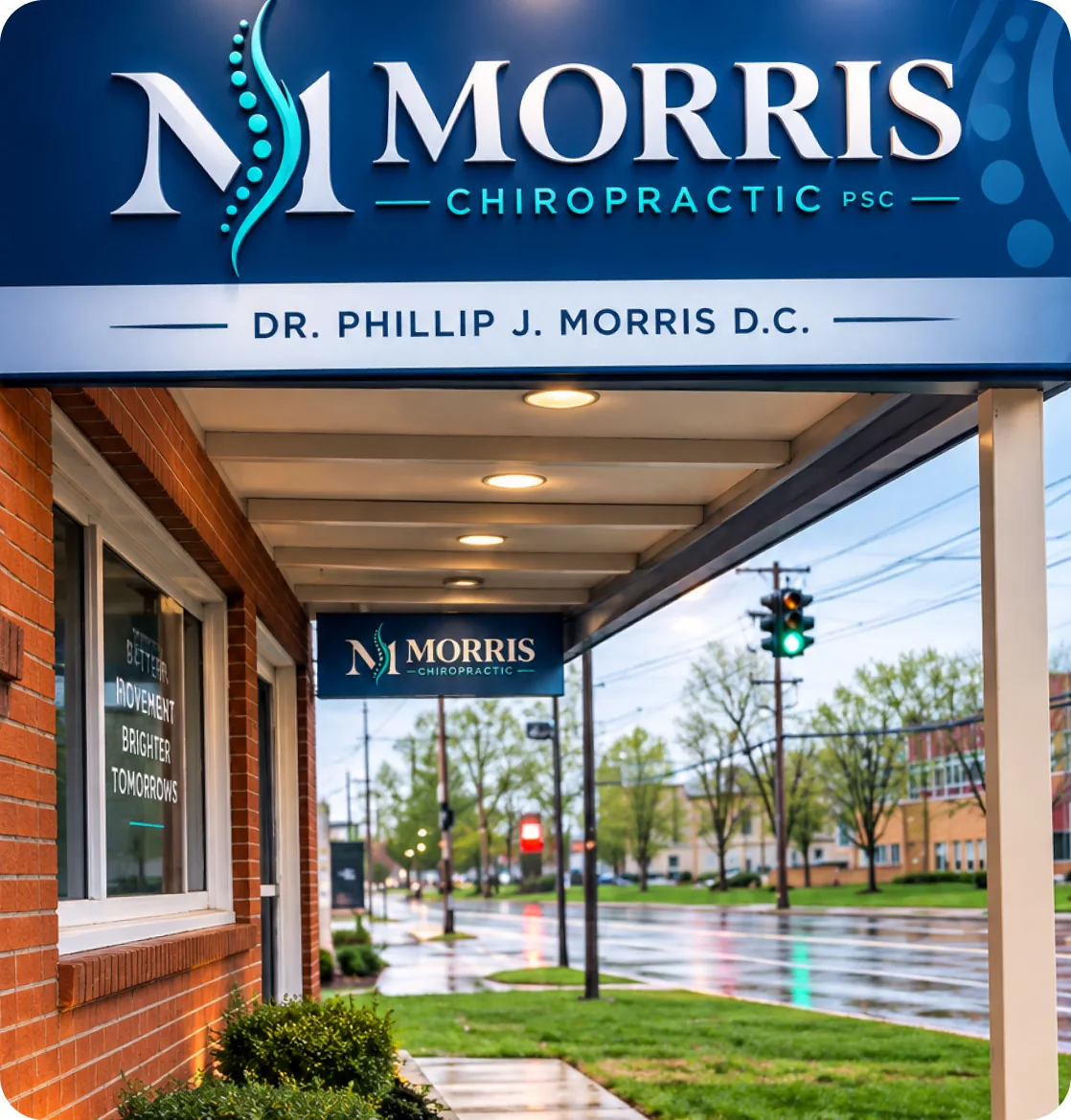 Morris Chiropractic office sign — Dr. Phillip J. Morris D.C., Bardstown Road